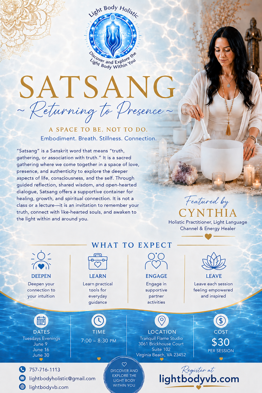 Satsang: Returning to Presence flyer