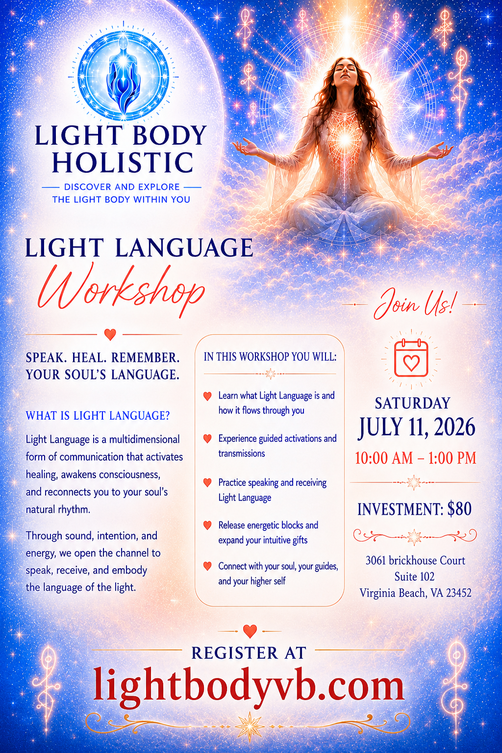 Light Language Workshop flyer