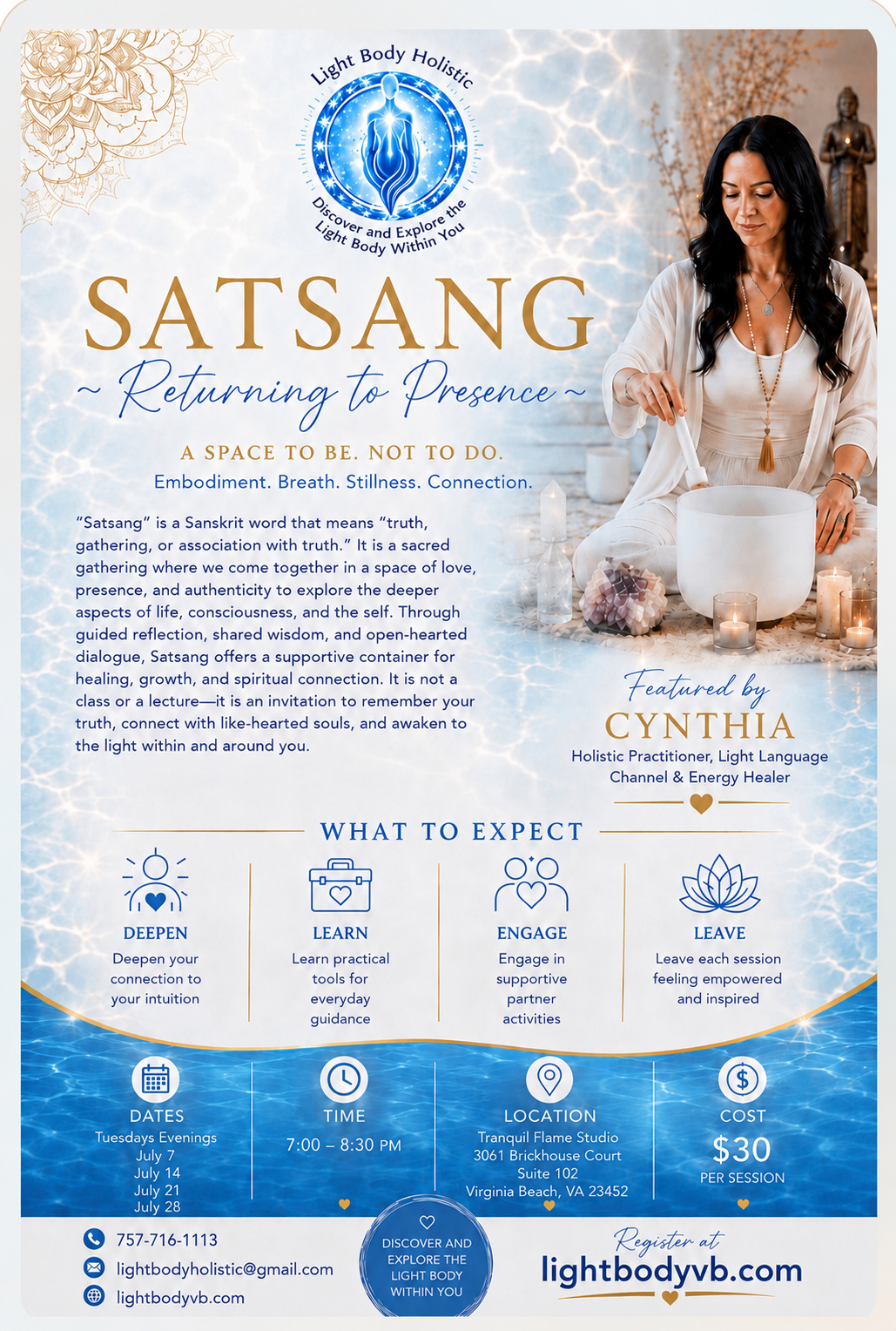 Satsang: Returning to Presence flyer